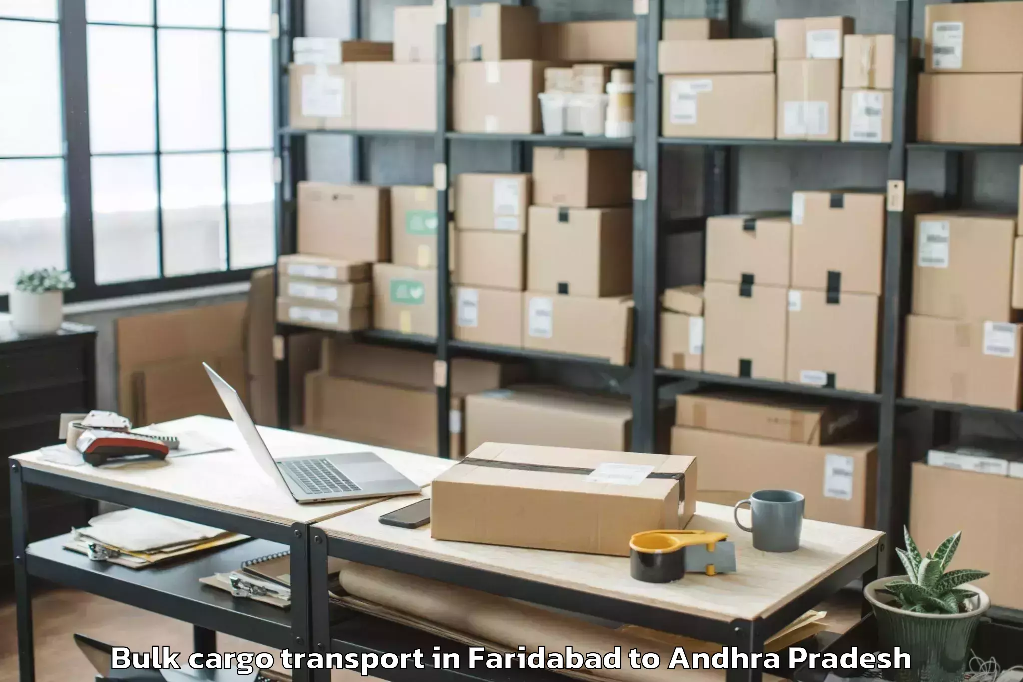 Quality Faridabad to Narasaraopeta Bulk Cargo Transport